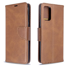 Leather Case Stands Flip Cover Holder B04F for Samsung Galaxy S20 Brown