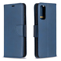 Leather Case Stands Flip Cover Holder B04F for Samsung Galaxy S20 FE (2022) 5G Blue
