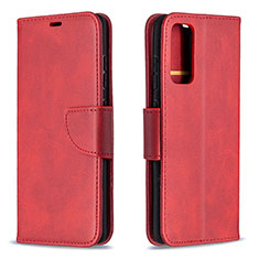 Leather Case Stands Flip Cover Holder B04F for Samsung Galaxy S20 FE (2022) 5G Red