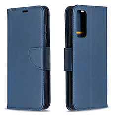 Leather Case Stands Flip Cover Holder B04F for Samsung Galaxy S20 FE 5G Blue