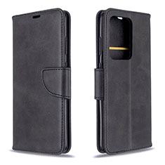 Leather Case Stands Flip Cover Holder B04F for Samsung Galaxy S20 Plus 5G Black