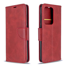 Leather Case Stands Flip Cover Holder B04F for Samsung Galaxy S20 Plus 5G Red