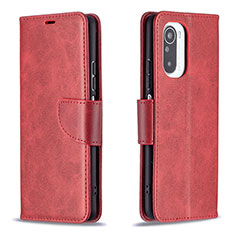 Leather Case Stands Flip Cover Holder B04F for Xiaomi Mi 11i 5G Red