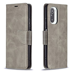 Leather Case Stands Flip Cover Holder B04F for Xiaomi Mi 11X Pro 5G Gray