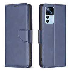 Leather Case Stands Flip Cover Holder B04F for Xiaomi Mi 12T 5G Blue