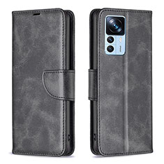 Leather Case Stands Flip Cover Holder B04F for Xiaomi Mi 12T Pro 5G Black