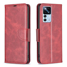 Leather Case Stands Flip Cover Holder B04F for Xiaomi Mi 12T Pro 5G Red