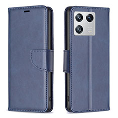 Leather Case Stands Flip Cover Holder B04F for Xiaomi Mi 13 Pro 5G Blue