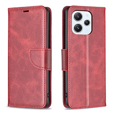 Leather Case Stands Flip Cover Holder B04F for Xiaomi Redmi 12 4G Red