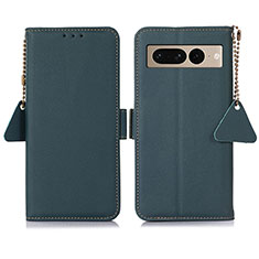 Leather Case Stands Flip Cover Holder B04H for Google Pixel 7 Pro 5G Green