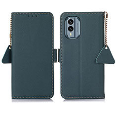 Leather Case Stands Flip Cover Holder B04H for Nokia X30 5G Green