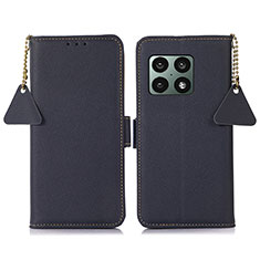 Leather Case Stands Flip Cover Holder B04H for OnePlus 10 Pro 5G Blue