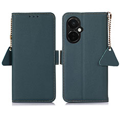 Leather Case Stands Flip Cover Holder B04H for OnePlus Nord CE 3 5G Green