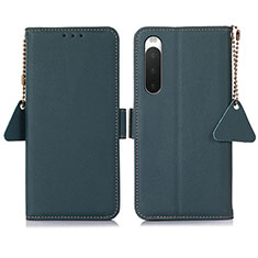 Leather Case Stands Flip Cover Holder B04H for Sony Xperia 10 IV Green