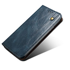 Leather Case Stands Flip Cover Holder B04S for Samsung Galaxy S22 5G Blue