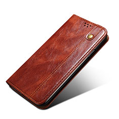 Leather Case Stands Flip Cover Holder B04S for Samsung Galaxy S22 5G Brown