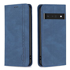Leather Case Stands Flip Cover Holder B05F for Google Pixel 7 Pro 5G Blue