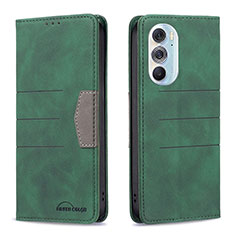 Leather Case Stands Flip Cover Holder B05F for Motorola Moto Edge 30 Pro 5G Green