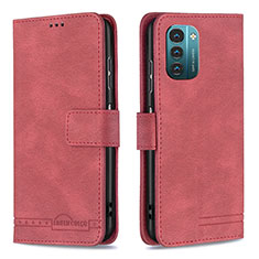 Leather Case Stands Flip Cover Holder B05F for Nokia G11 Red