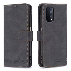 Leather Case Stands Flip Cover Holder B05F for OnePlus Nord N200 5G Black