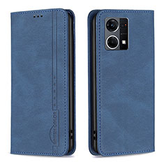 Leather Case Stands Flip Cover Holder B05F for Oppo F21s Pro 4G Blue