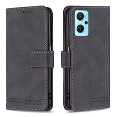 Leather Case Stands Flip Cover Holder B05F for Oppo K10 4G Black