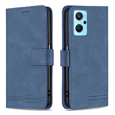 Leather Case Stands Flip Cover Holder B05F for Realme 9i 4G Blue