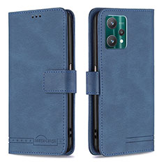 Leather Case Stands Flip Cover Holder B05F for Realme V25 5G Blue