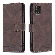 Leather Case Stands Flip Cover Holder B05F for Samsung Galaxy A31 Brown