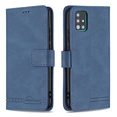Leather Case Stands Flip Cover Holder B05F for Samsung Galaxy A51 4G Blue