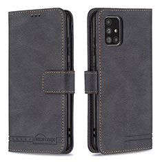 Leather Case Stands Flip Cover Holder B05F for Samsung Galaxy A71 5G Black