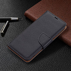 Leather Case Stands Flip Cover Holder B05F for Samsung Galaxy S21 5G Black