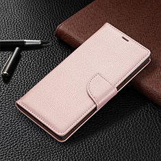 Leather Case Stands Flip Cover Holder B05F for Samsung Galaxy S22 Ultra 5G Pink