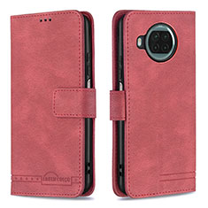 Leather Case Stands Flip Cover Holder B05F for Xiaomi Mi 10i 5G Red