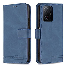 Leather Case Stands Flip Cover Holder B05F for Xiaomi Mi 11T Pro 5G Blue