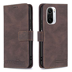 Leather Case Stands Flip Cover Holder B05F for Xiaomi Mi 11X Pro 5G Brown