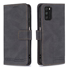 Leather Case Stands Flip Cover Holder B05F for Xiaomi Poco M3 Black