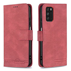 Leather Case Stands Flip Cover Holder B05F for Xiaomi Poco M3 Red