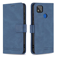 Leather Case Stands Flip Cover Holder B05F for Xiaomi Redmi 10A 4G Blue