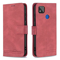 Leather Case Stands Flip Cover Holder B05F for Xiaomi Redmi 10A 4G Red