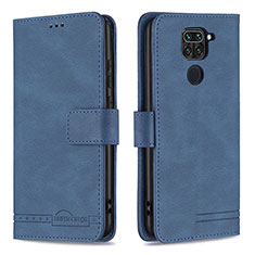Leather Case Stands Flip Cover Holder B05F for Xiaomi Redmi 10X 4G Blue