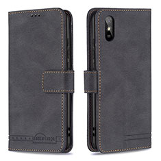 Leather Case Stands Flip Cover Holder B05F for Xiaomi Redmi 9A Black