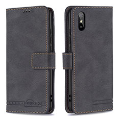 Leather Case Stands Flip Cover Holder B05F for Xiaomi Redmi 9AT Black