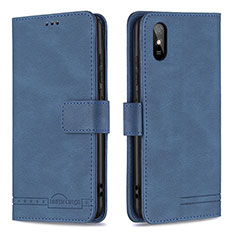 Leather Case Stands Flip Cover Holder B05F for Xiaomi Redmi 9AT Blue