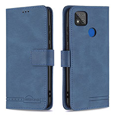 Leather Case Stands Flip Cover Holder B05F for Xiaomi Redmi 9C Blue