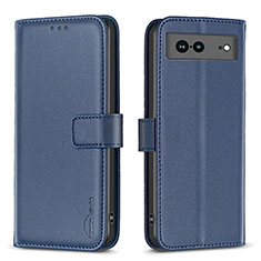 Leather Case Stands Flip Cover Holder B06F for Google Pixel 7a 5G Blue