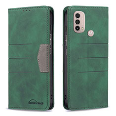 Leather Case Stands Flip Cover Holder B06F for Motorola Moto E30 Green