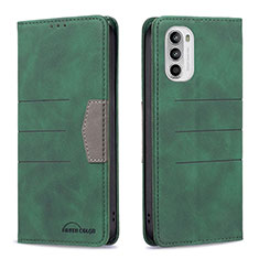 Leather Case Stands Flip Cover Holder B06F for Motorola Moto Edge (2022) 5G Green