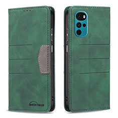 Leather Case Stands Flip Cover Holder B06F for Motorola Moto G22 Green