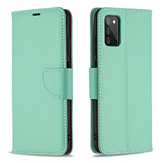 Leather Case Stands Flip Cover Holder B06F for Samsung Galaxy A02s Green